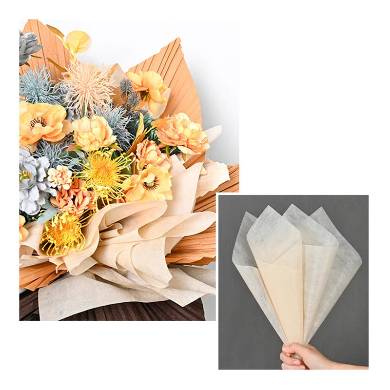 38-Pack Milk Cotton Flower Wrapping Paper | Bouquet Sheets Floral Wrapping Paper QXL