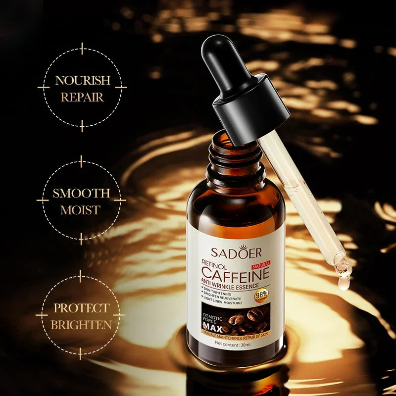 Retinol Coffee Anti-Wrinkle Serum | Hydrating Firming Essence Face Serum QXL