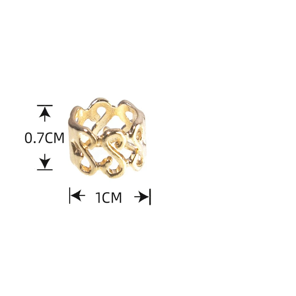 10-Pack Retro Gold Dreadlock Beads | Hair Braid Cuff Rings Hair Braid Beads QXL