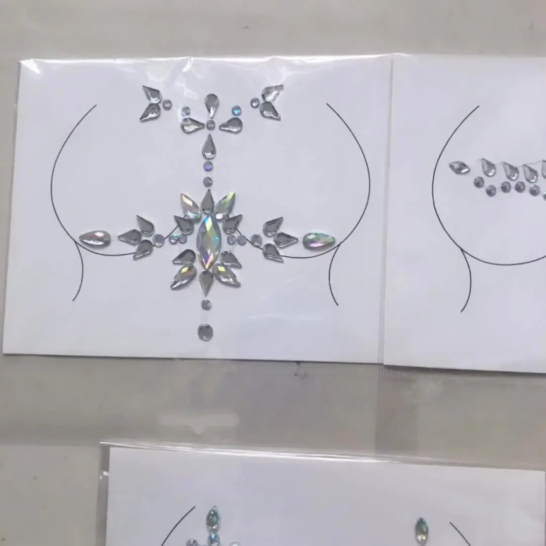 Crystal Rhinestone Body & Face Gem Stickers | Festival Jewels Body Gem Stickers QXL