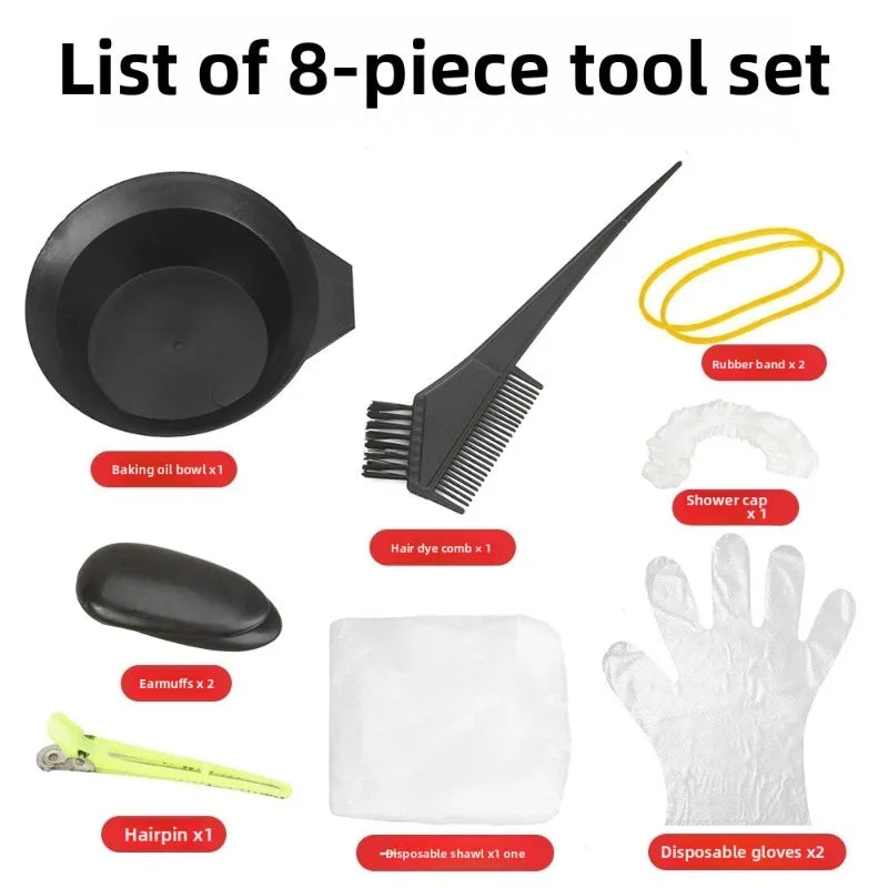 8-Piece Hair Dye Kit | Brush, Bowl, Cape & Comb Set Hair Colouring Kit QXL