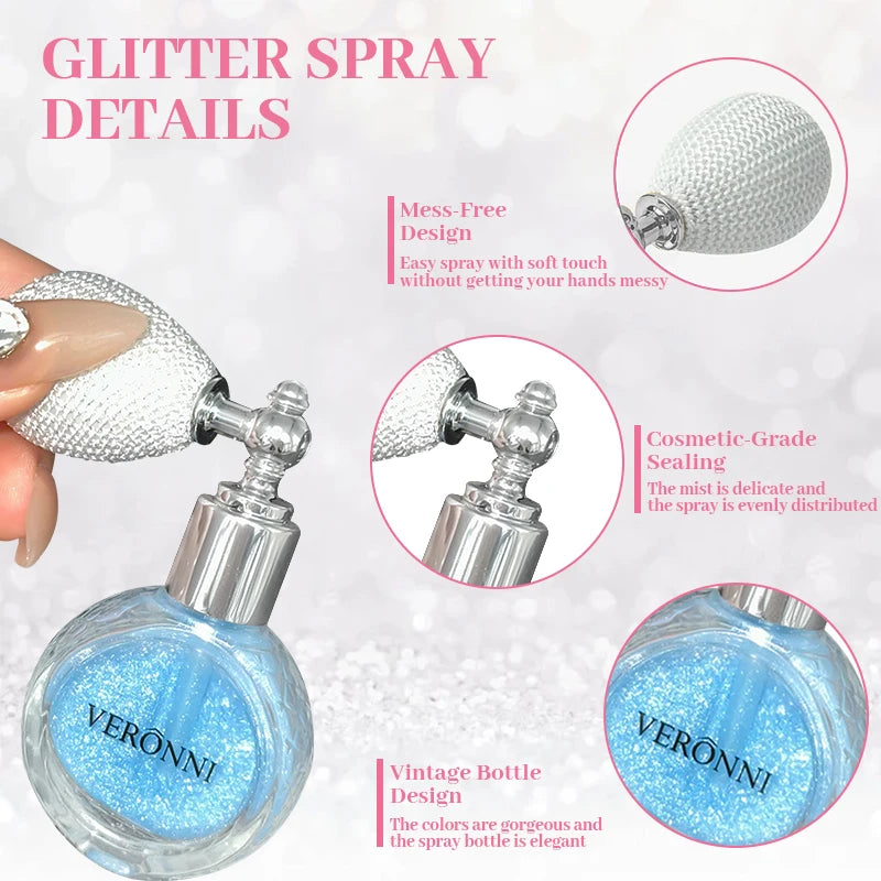 Glitter Shimmering Body Spray – Highlighter Sparkling Powder Body Shimmer Spray QXL