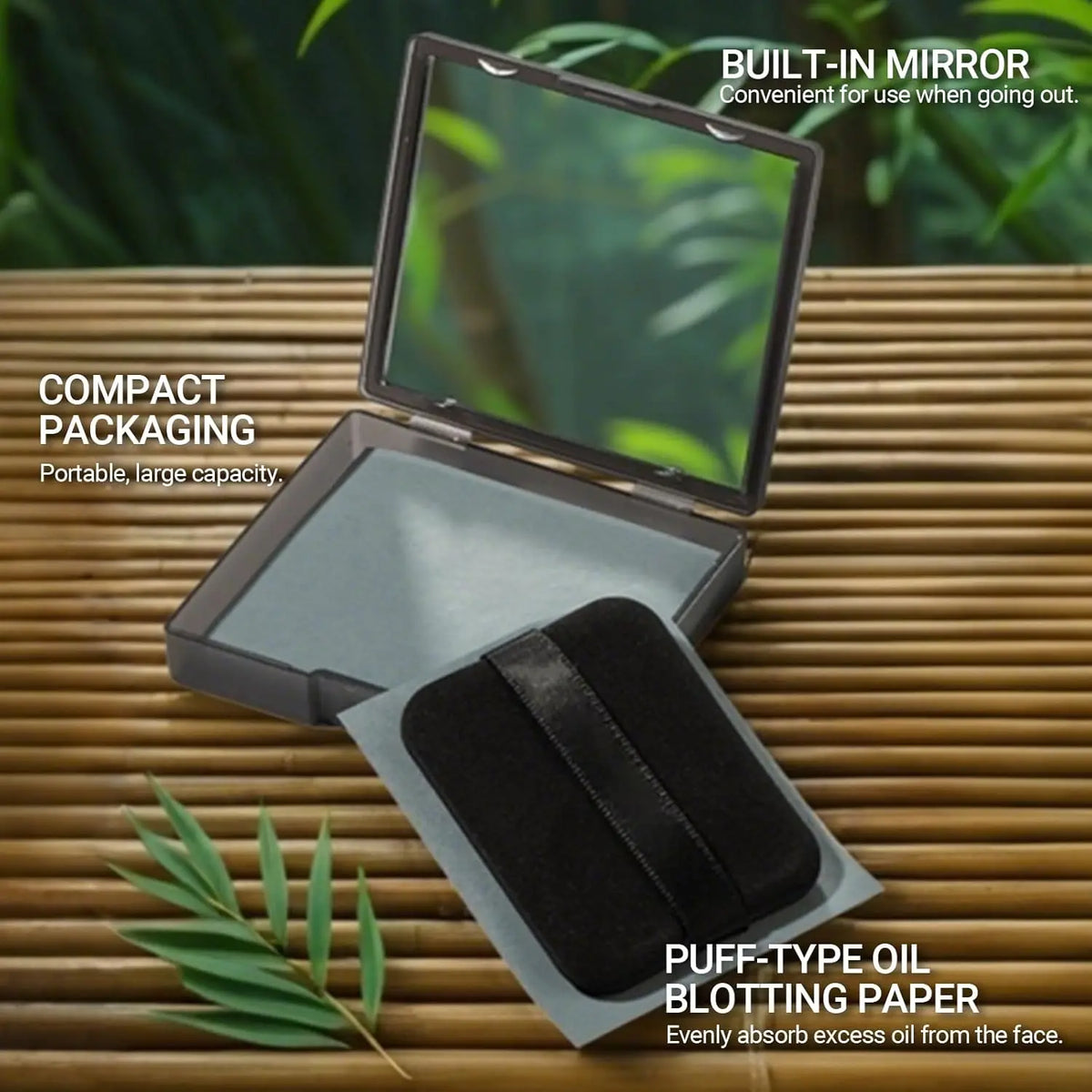 100-Sheet Oil Blotting Papers with Mirror & Case | Cosmomiro Oil Blotting Papers QXL