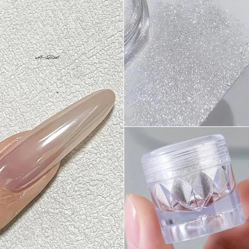 Aurora Pearl Chrome Nail Glitter Powder | Mirror Shimmer Chrome Nail Powder QXL