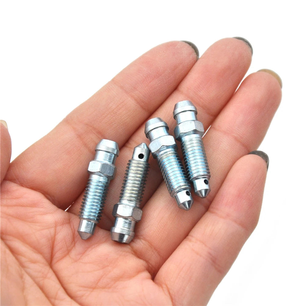 4-Pack M7 x 1.0mm Brake Caliper Bleed Screw Nipples – Steel Brake Caliper Nipples QXL