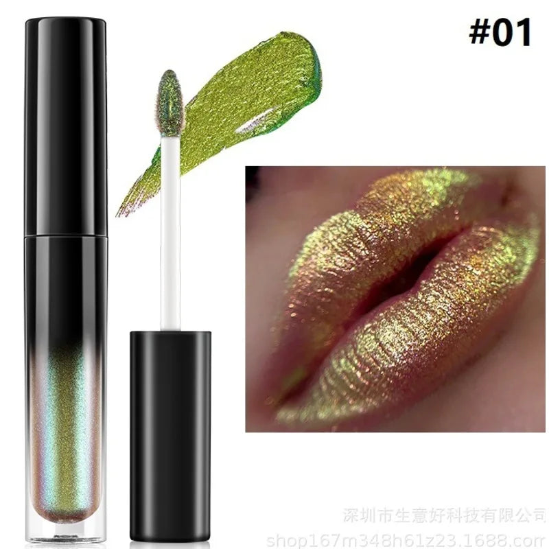 14-Color Chameleon Lip Gloss | Metallic Waterproof Glaze Chameleon Lip Gloss QXL