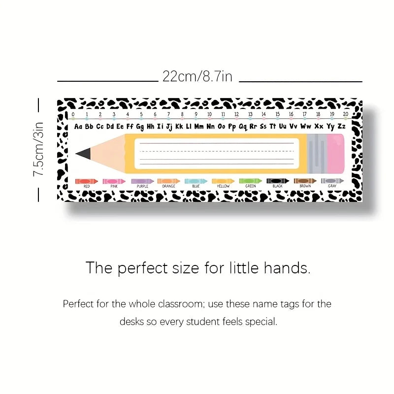 36-Pack Classroom Desk Name Tags for Students | 3×9 Inch Classroom Name Tags QXL