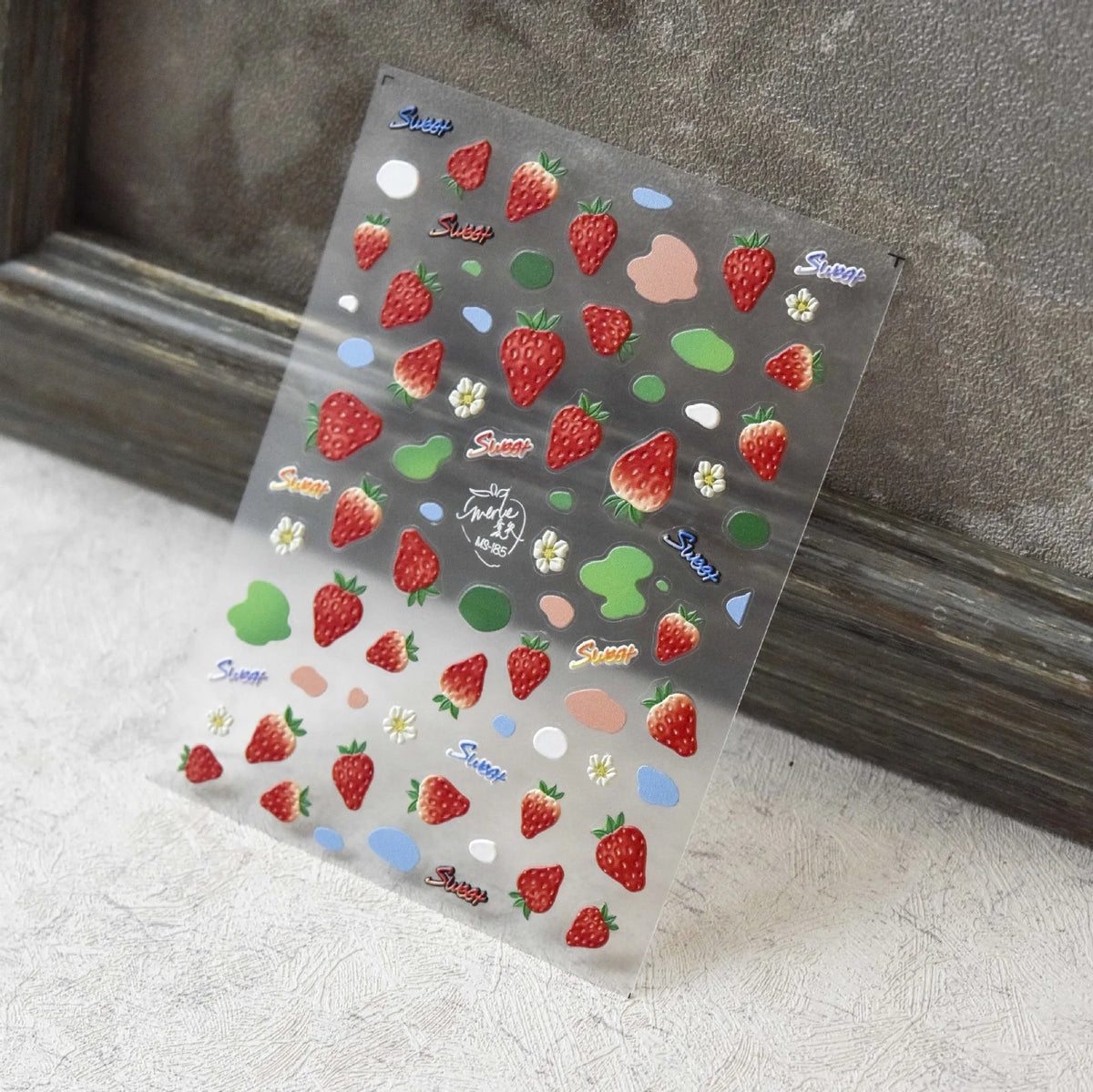 5D Embossed Strawberry Nail Stickers | Cute Nail Art Decals Nail Art Stickers QXL