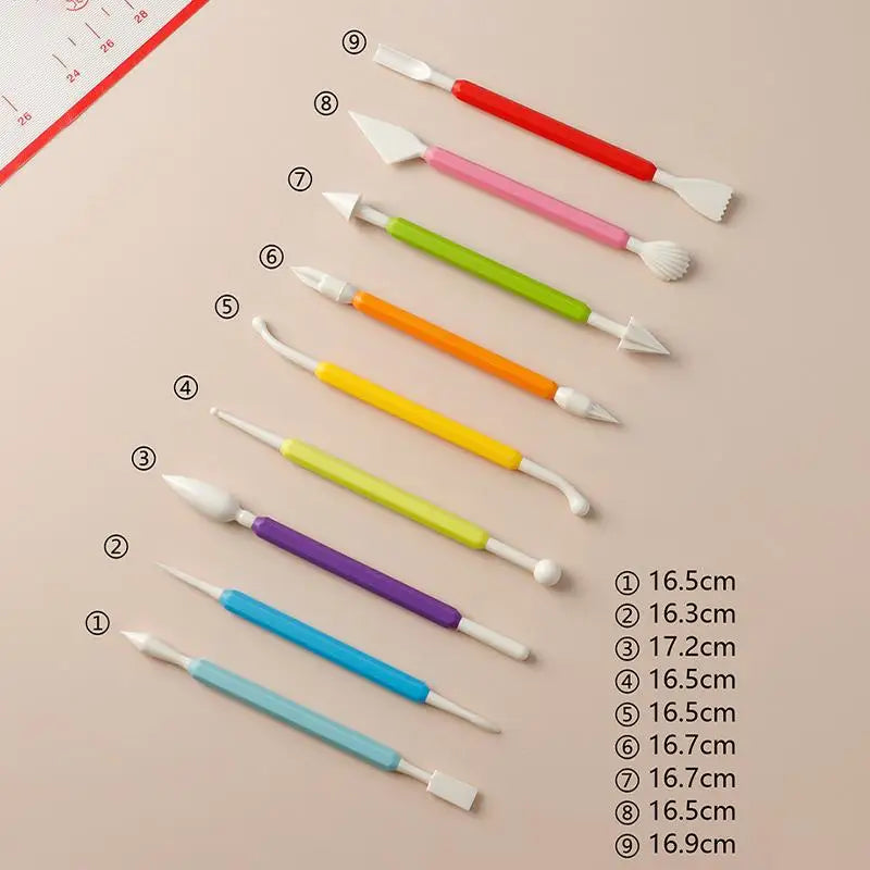 9-Pc Kids Fondant & Clay DIY Embossing Tool Set | 9 Pieces DIY Craft Tool Set QXL