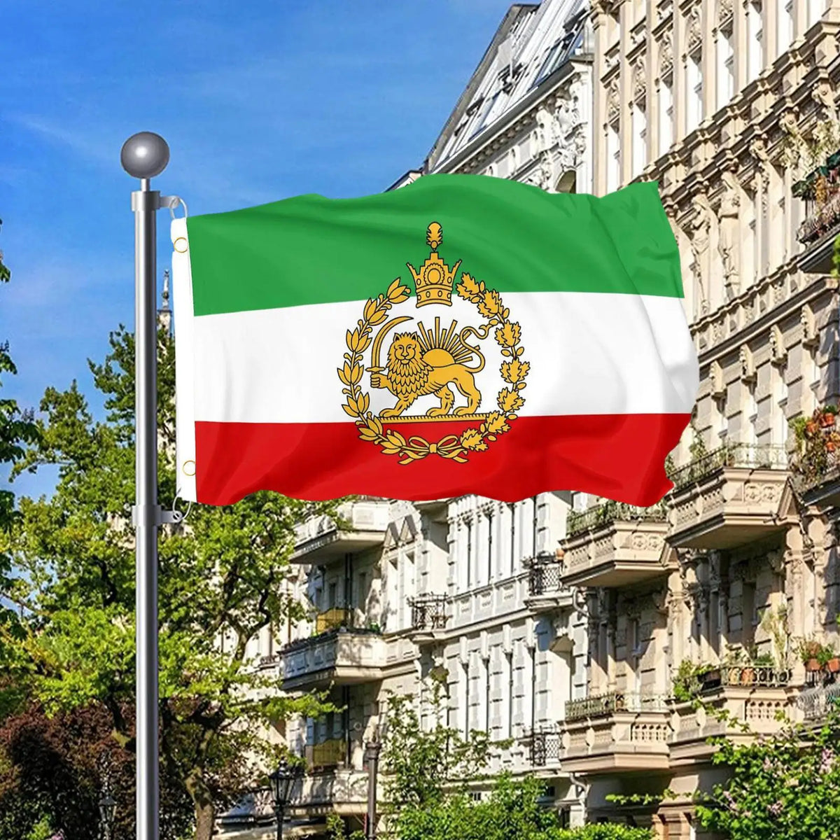 3x5 FT Iran Lion & Sun Historic Flag | Double-Printed Polyester Decorative Flag QXL