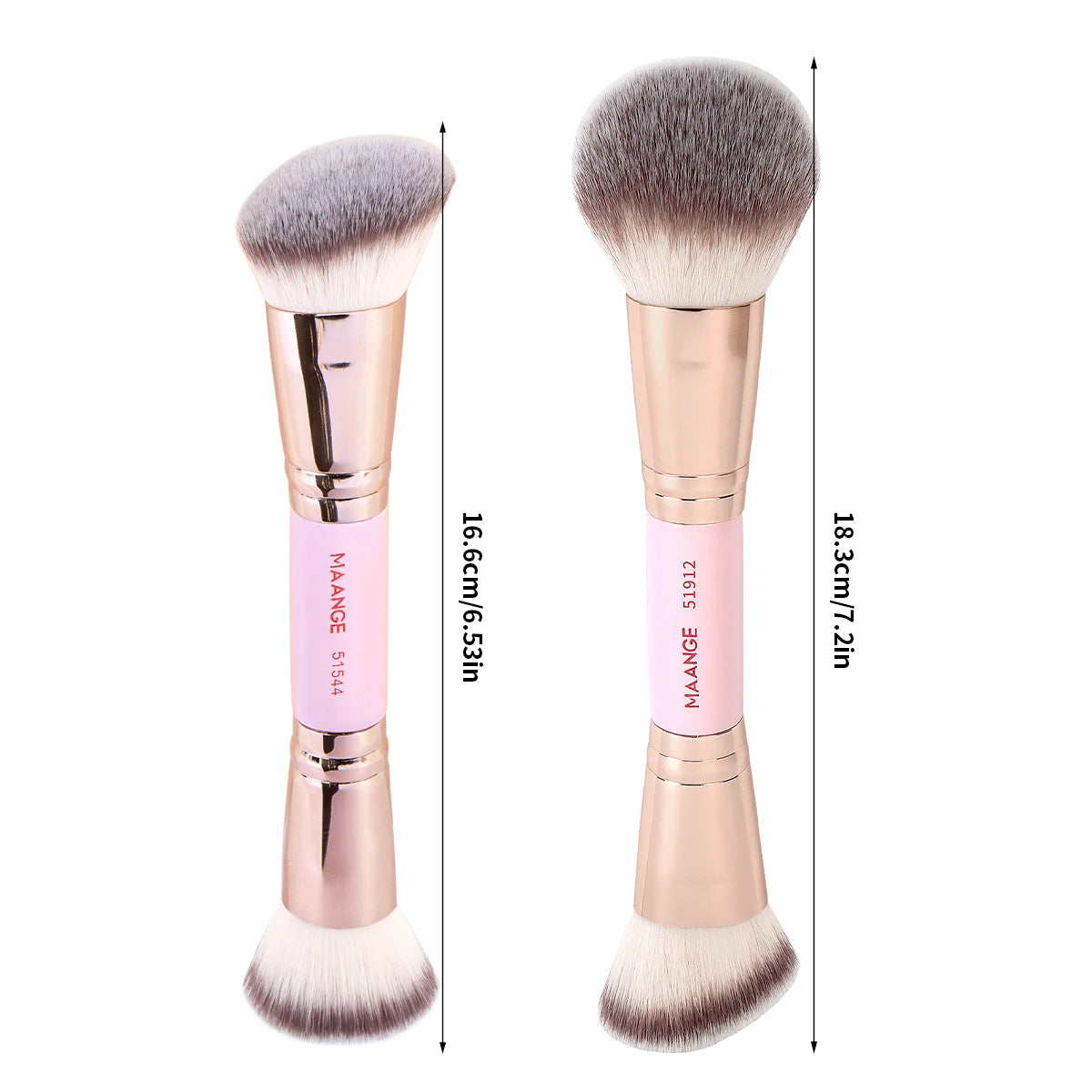 MAANGE 2-Pack Double-Ended Foundation & Contour Brush Set Makeup Brush Set QXL