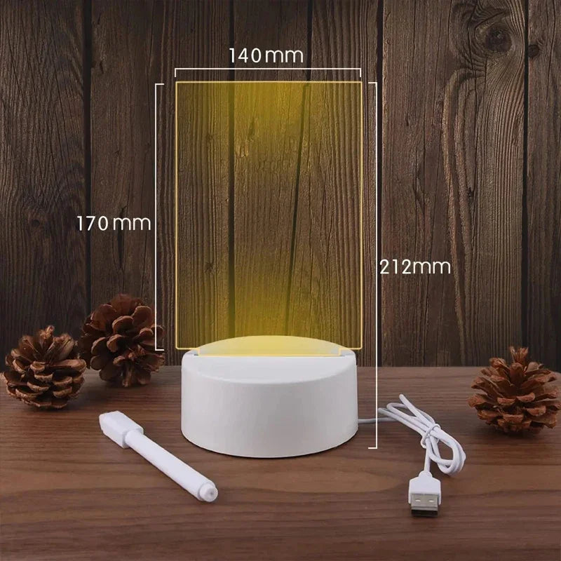 LED Message Board Night Light with Pen | USB Note Board LED Note Board Light QXL