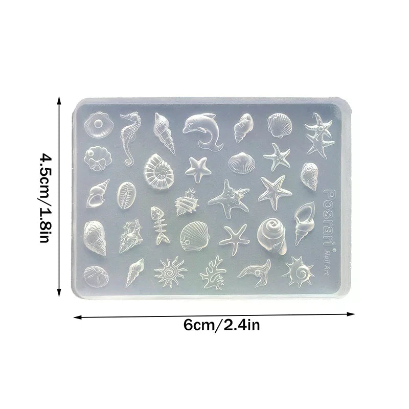 Ocean 3D Silicone Nail Art Mold | Shell, Starfish & Lace Nail Art Mold QXL