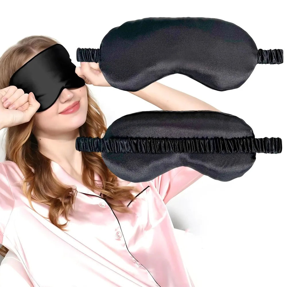 Satin Blackout Sleep Eye Mask | Soft Travel Blindfold Sleep Eye Mask QXL