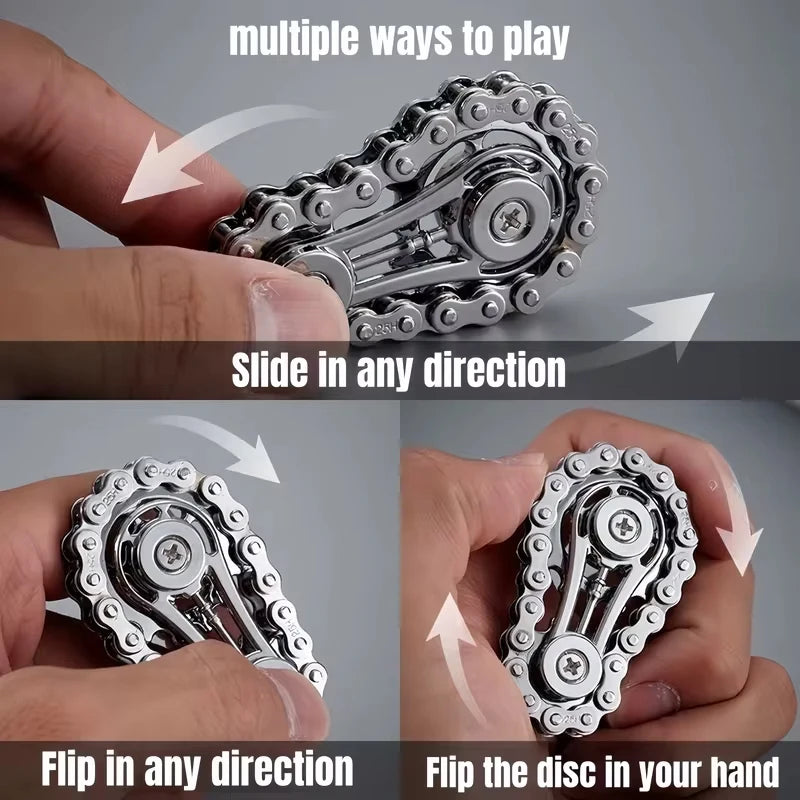 Metal Bike Chain Fidget Spinner | Zinc Alloy Gear Sprocket Toy Fidget Spinner Toy QXL