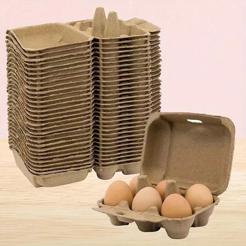 10-Pack Pulp Egg Trays | Farm, Home, Camping Egg Boxes Egg Storage Tray QXL