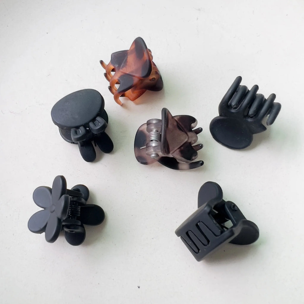 10-Pack Mini Black Claw Clips | Small Hair Clips for Women Mini Claw Clips QXL