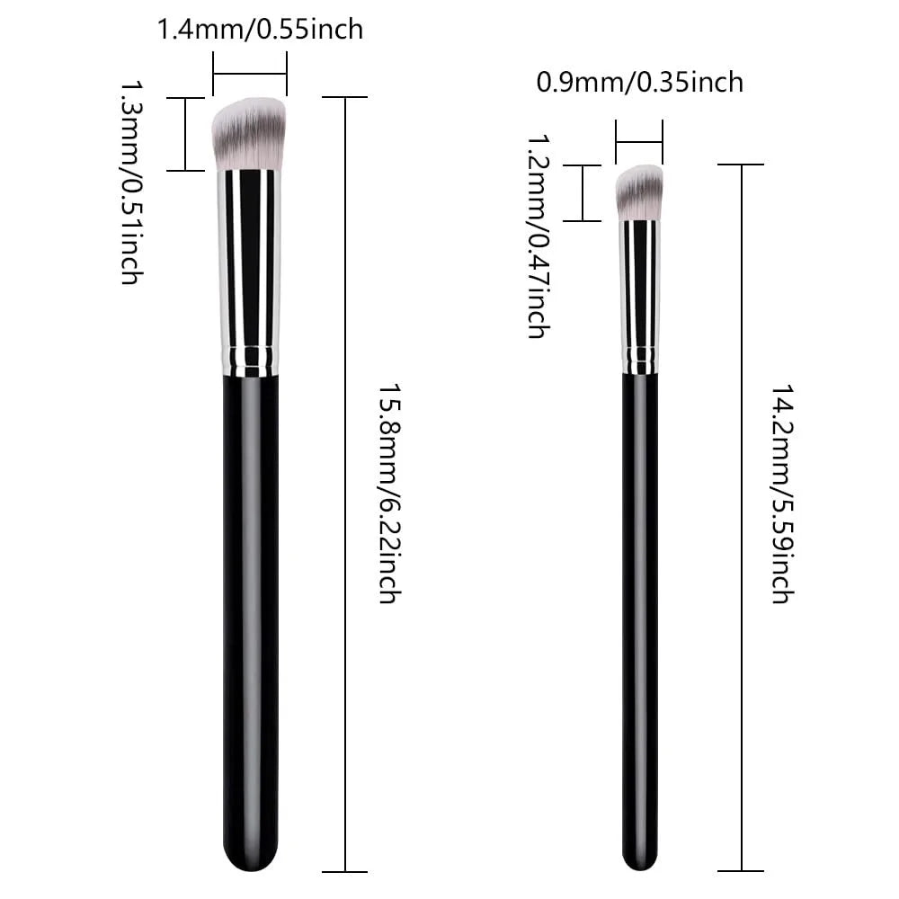 5-Pc 270° Flat Round Concealer & Foundation Brush Set Concealer Brush Set QXL