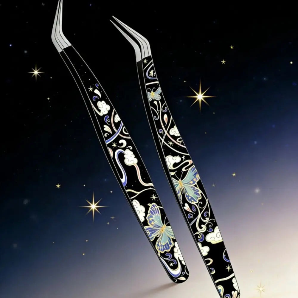 Anti-Static Curved Lash Tweezers | Stainless Steel Extensions Eyelash Tweezers QXL