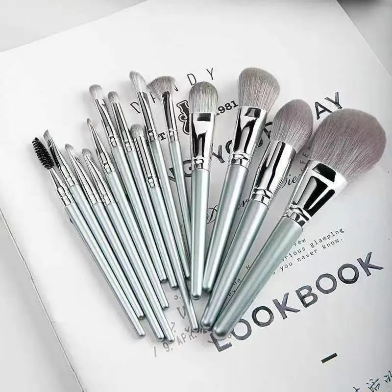 YOVIP 14-Piece Makeup Brush Set with PU Leather Case Makeup Brush Set QXL one size A