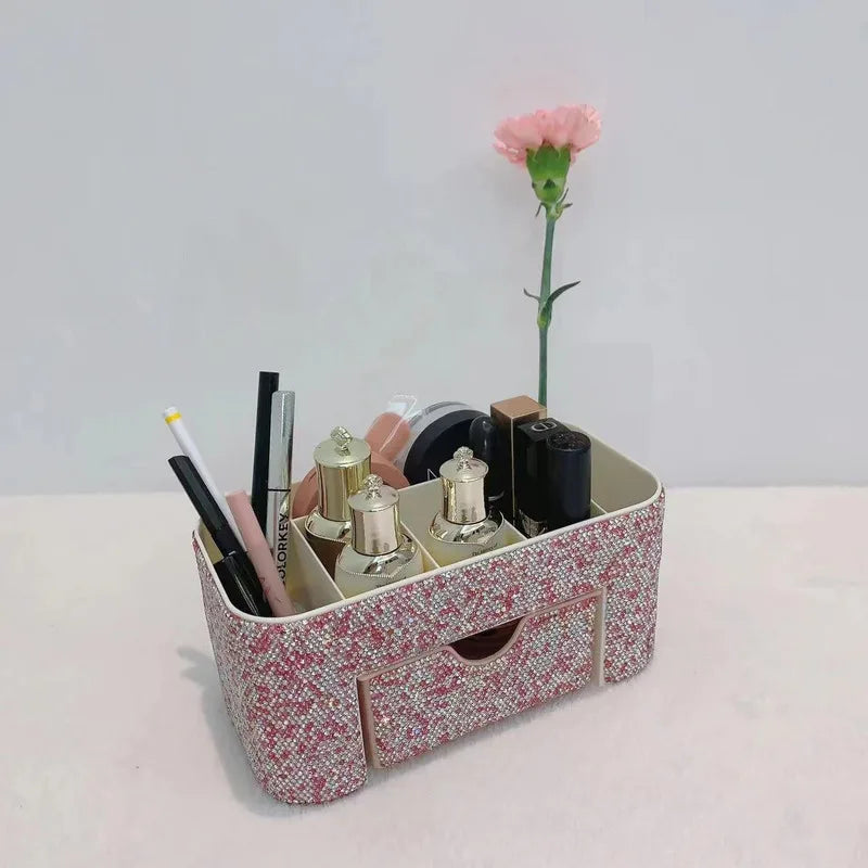 Diamond-Studded Multi-Layer Acrylic Makeup Organizer Makeup Storage Organizer QXL