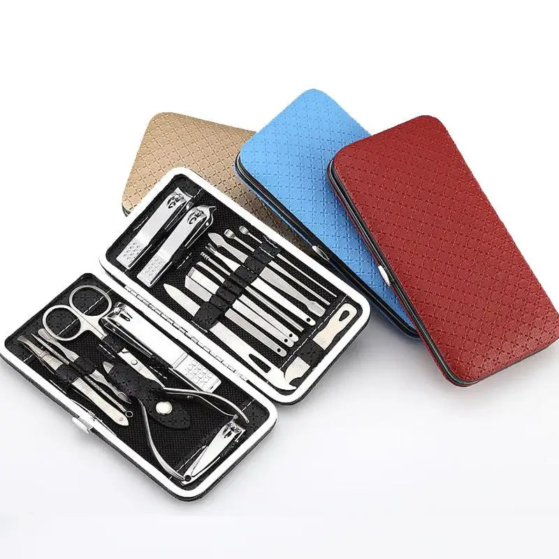 8/19-Pc Stainless Steel Nail Clipper & Manicure Set with Case Nail Clipper Set QXL