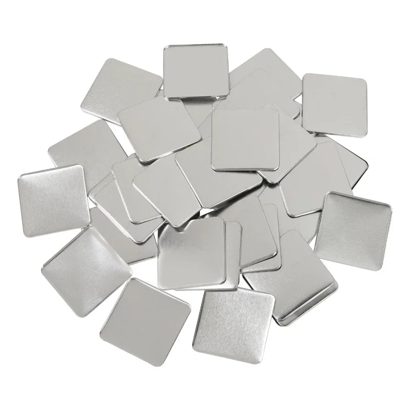 100-Pack 50mm Square DIY Fridge Magnet Badge Button Parts Set DIY Badge Making Kit QXL