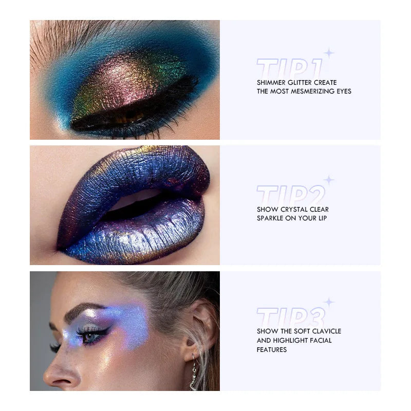 VERONNI MultiChrome Shifting Eyeshadow Powder | Duochrome MultiChrome Eyeshadow QXL