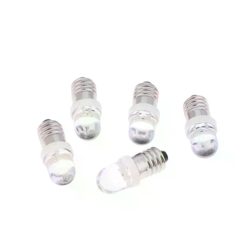 5-Pack E10 LED Screw Bulbs DC 3V–24V | Indicator Signal Light LED Indicator Bulb QXL