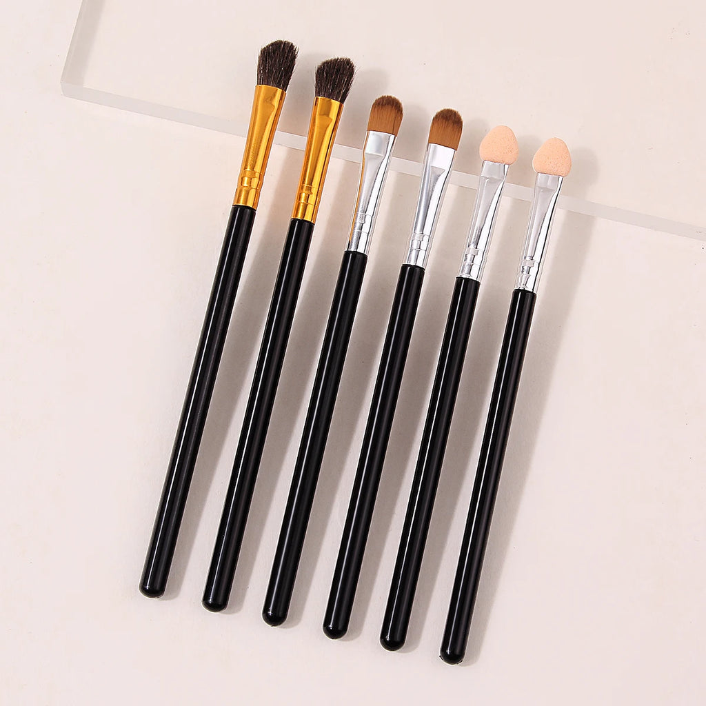 6-Piece Eye Makeup Brush Set | Brow, Liner & Shader Kit Eye Makeup Brush Set QXL