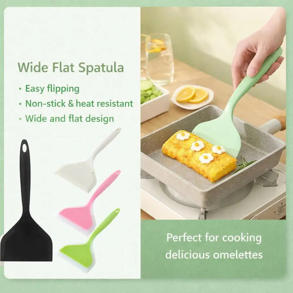 Wide Silicone Spatula Turner for Nonstick Cookware | Flexible Silicone Spatula Turner QXL
