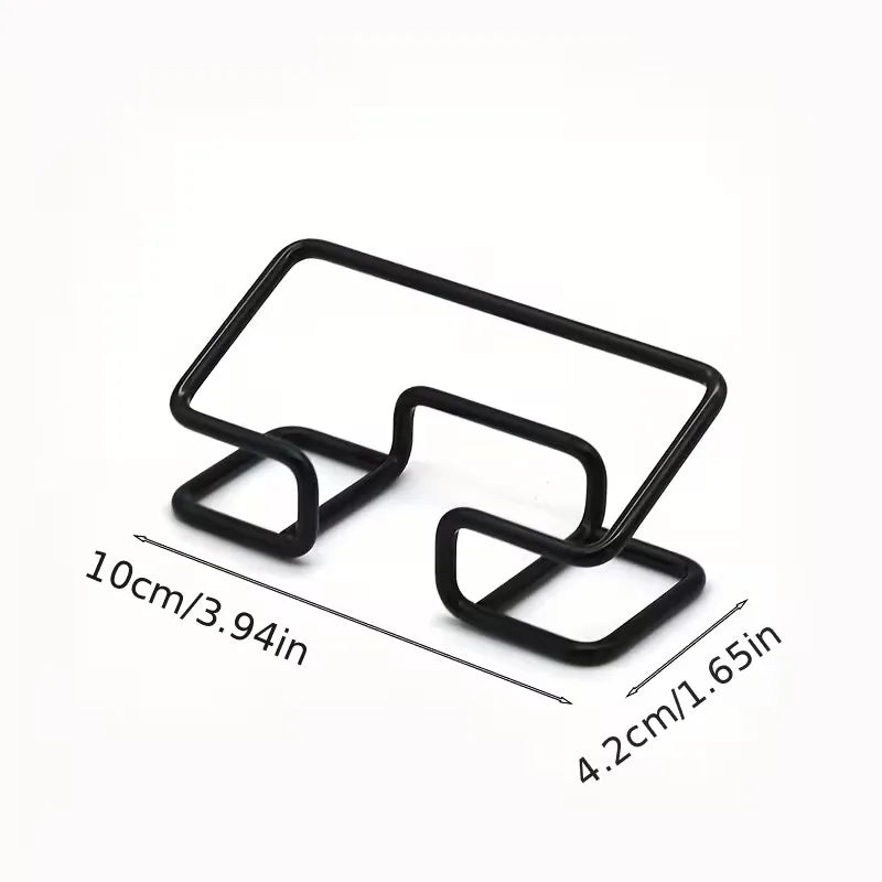 Iron Business Card Holder – Elegant Black & White Desk Stand Business Card Holder QXL
