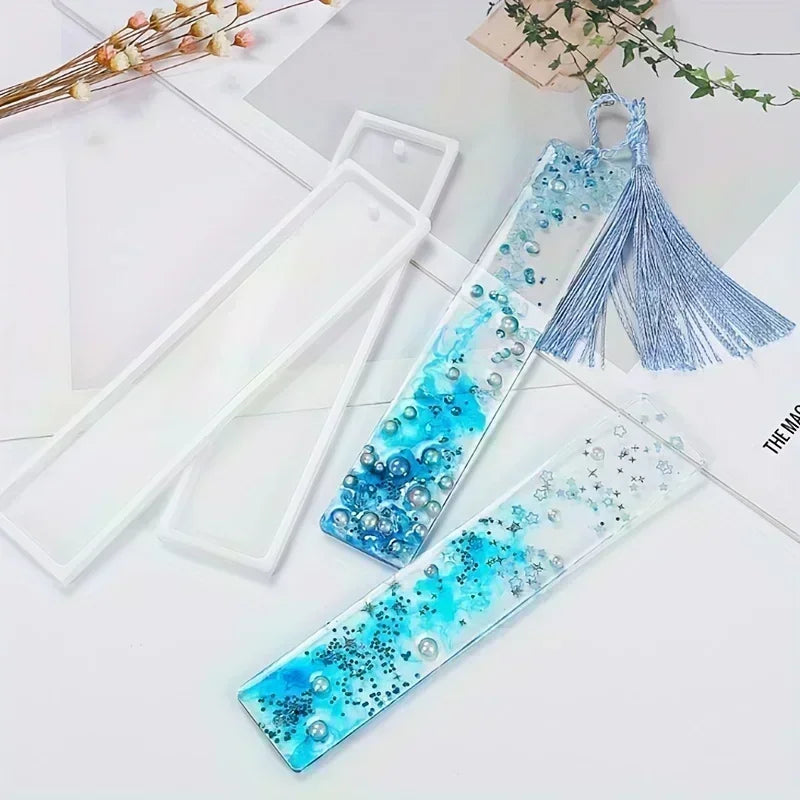 5-Piece Rectangular Epoxy Resin Bookmark Silicone Mold Set DIY Resin Craft Mold QXL