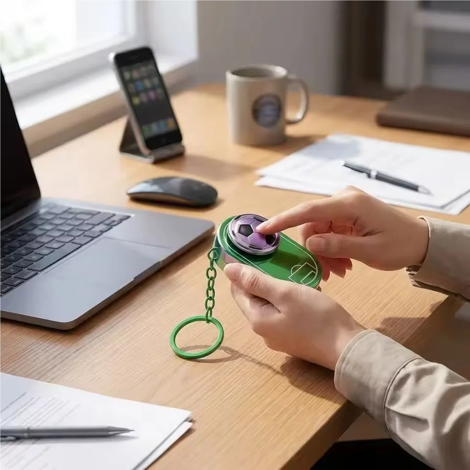 Football Fidget Spinner Keychain | Push Pop Sensory Toy Fidget Spinner Keychain QXL