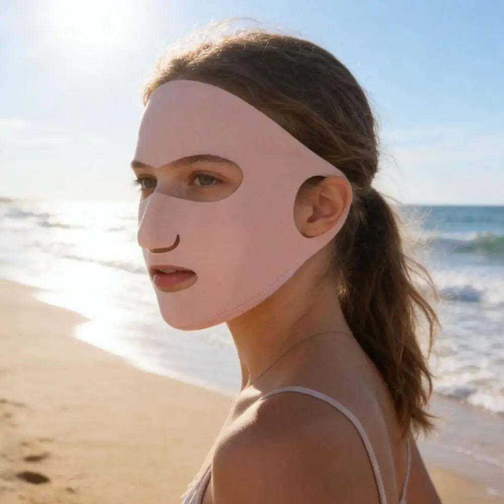 Women's UPF 50+ Ice Silk UV Face Mask | Breathable & Lightweight UV Protection Face Mask QXL