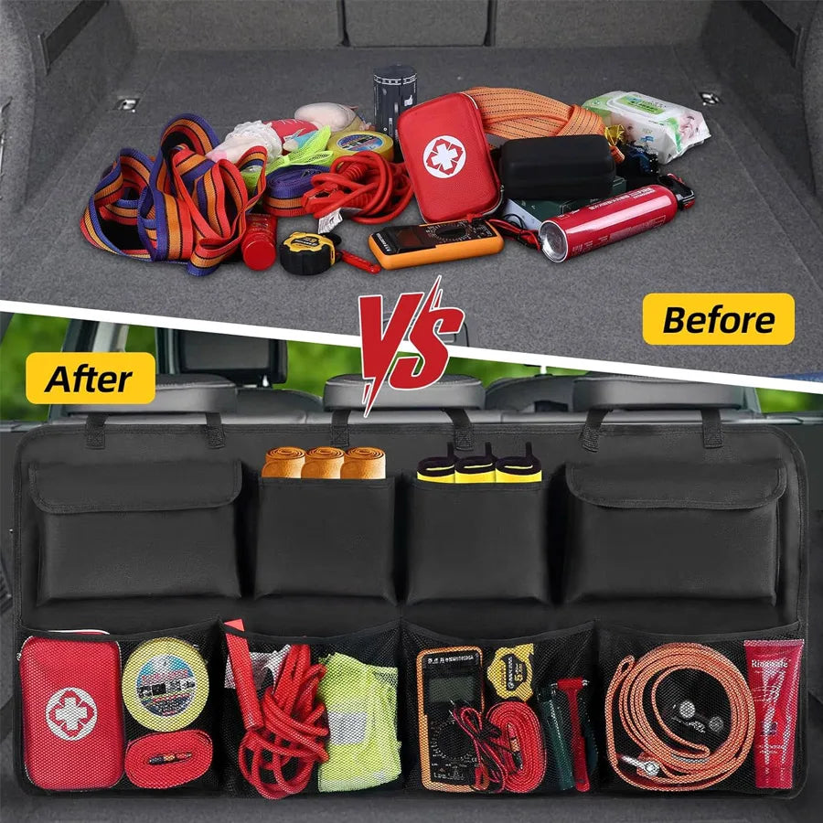 Large Car Trunk Organizer | 8-Pocket SUV Storage Bag Car Trunk Organizer QXL