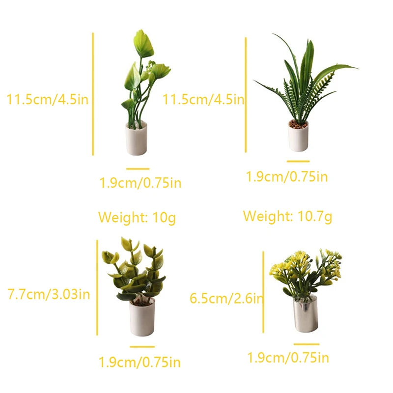 1:12 Dollhouse Miniature Potted Plant Bonsai Resin Decor Dollhouse Miniature QXL