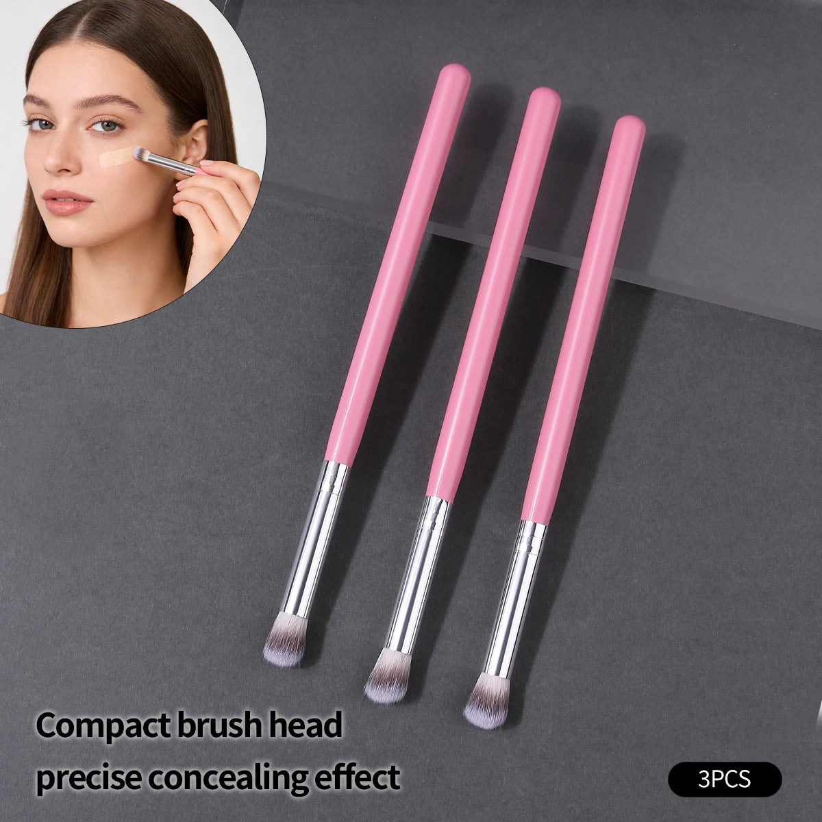 KOSSHOW 3-Pack Oblique Concealer Brushes – Soft & Precise Concealer Brush Set QXL
