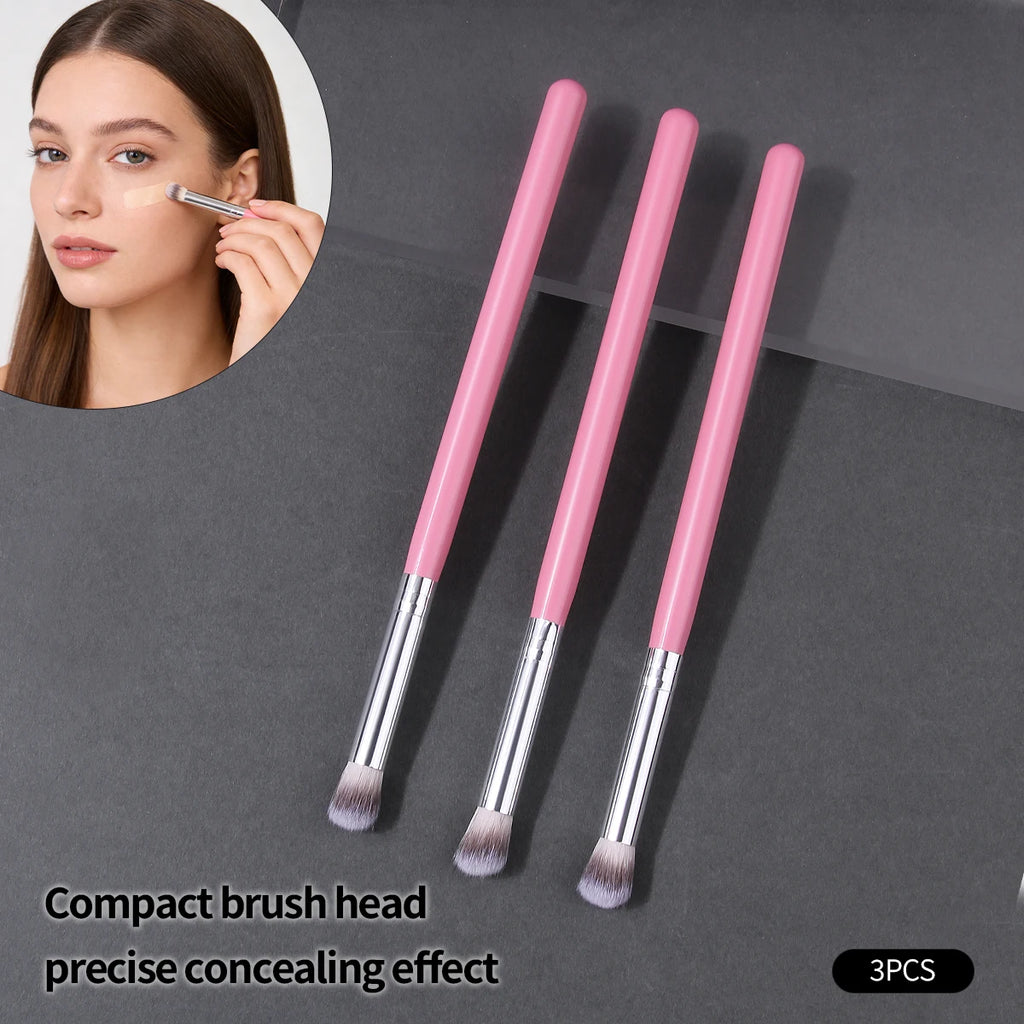 3-Pack Oblique Concealer Brushes for Precise Makeup Coverage Concealer Brush Set QXL