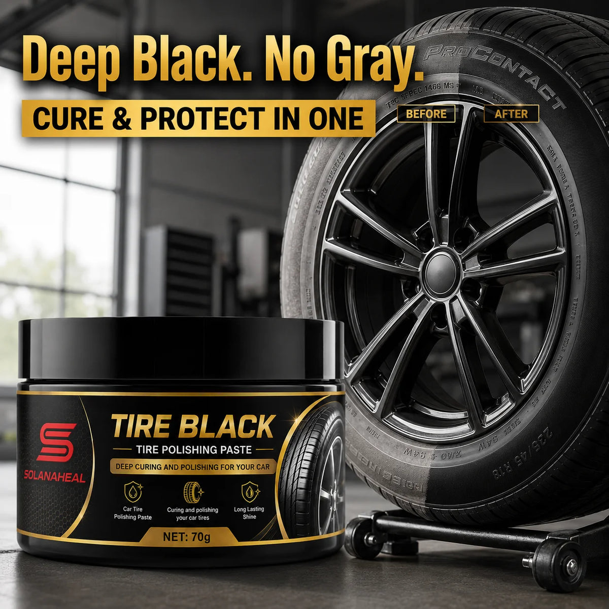Tire Dressing Paste – Polish, Condition & Protect Tires 70ml Tire Dressing Paste QXL