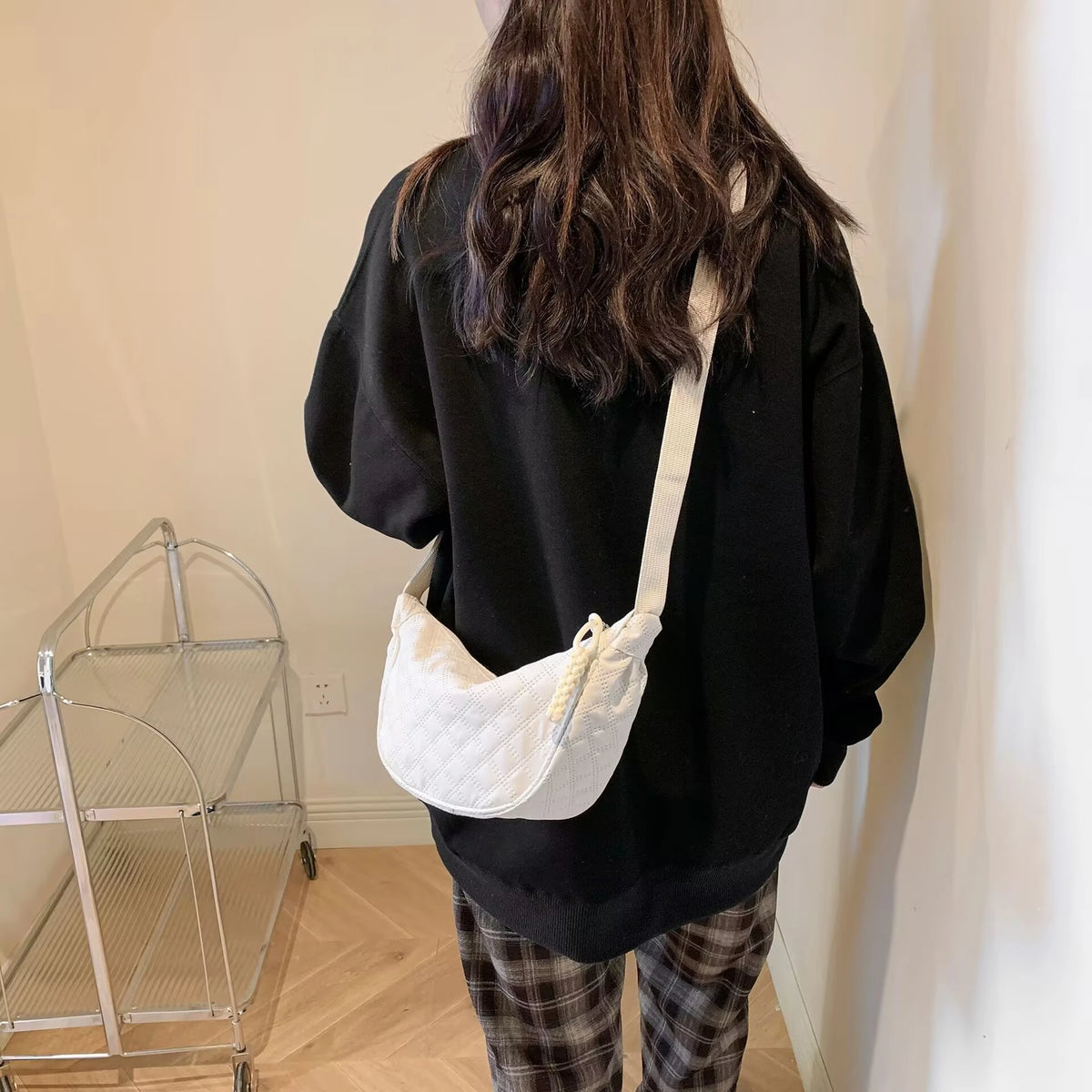 Women's Diamond Grid Crossbody Shoulder Bag | Lightweight Crossbody Shoulder Bag QXL