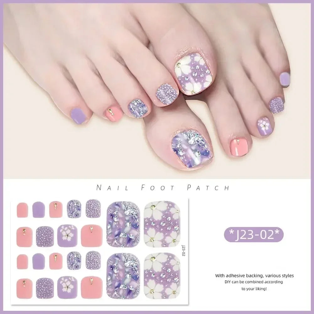 White Flash Toenail Stickers | Removable Nail Decals Toenail Stickers QXL