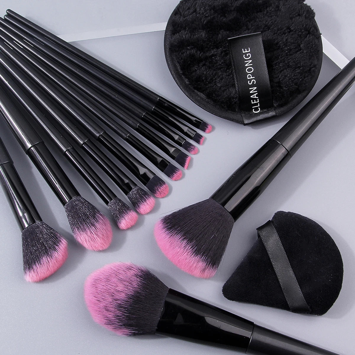 15-Pc Makeup Brush Set | Fan, Puff & Full Face Brushes Makeup Brush Set QXL