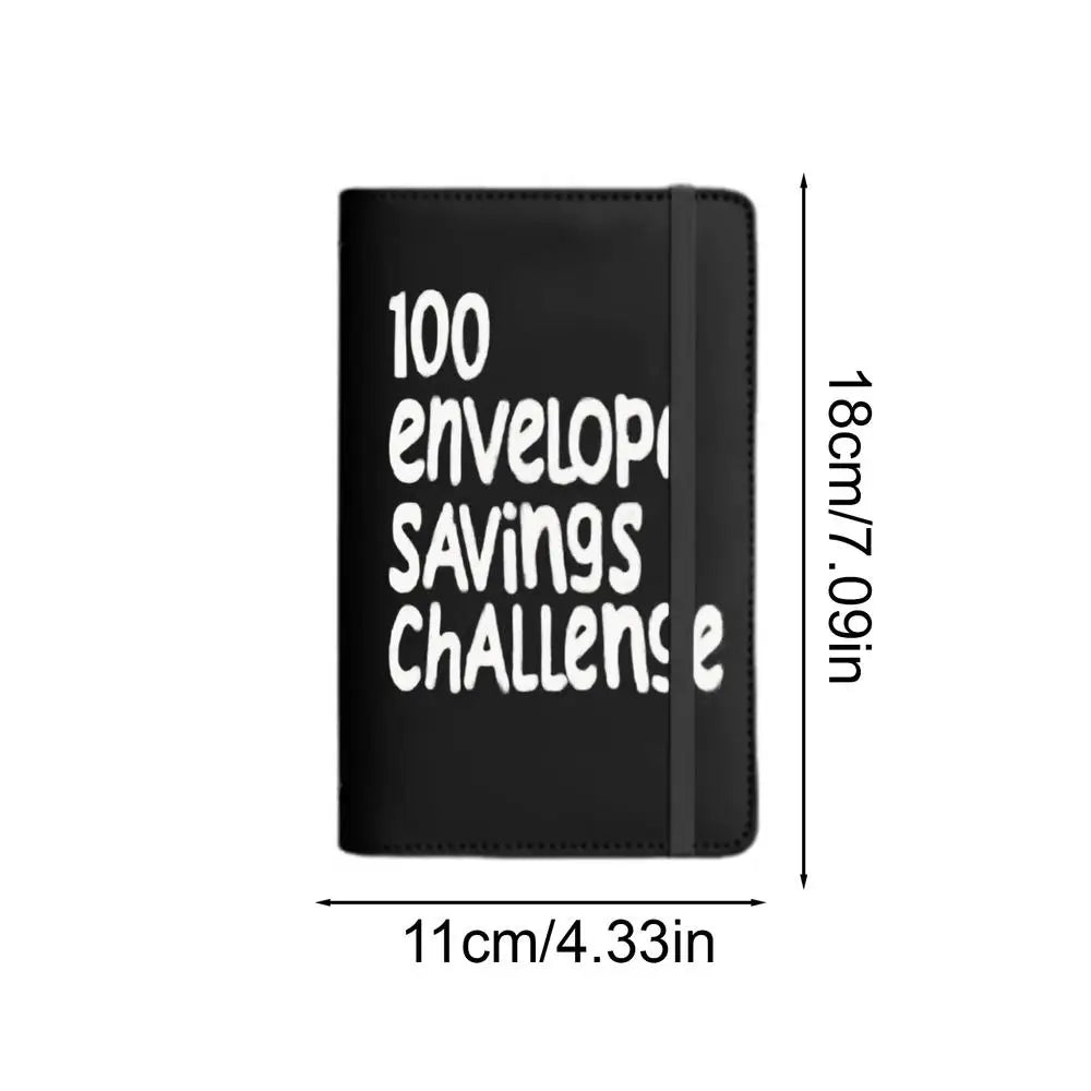 100 Envelope Challenge Binder | Cash Budget Savings Organizer Budget Savings Binder QXL Black