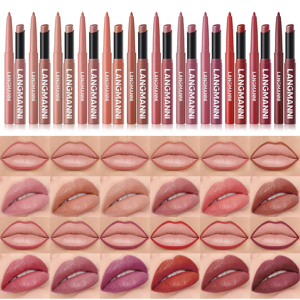 Matte Lipstick & Lip Liner Set | 24 Shades, Long-Lasting Lip Makeup Set QXL