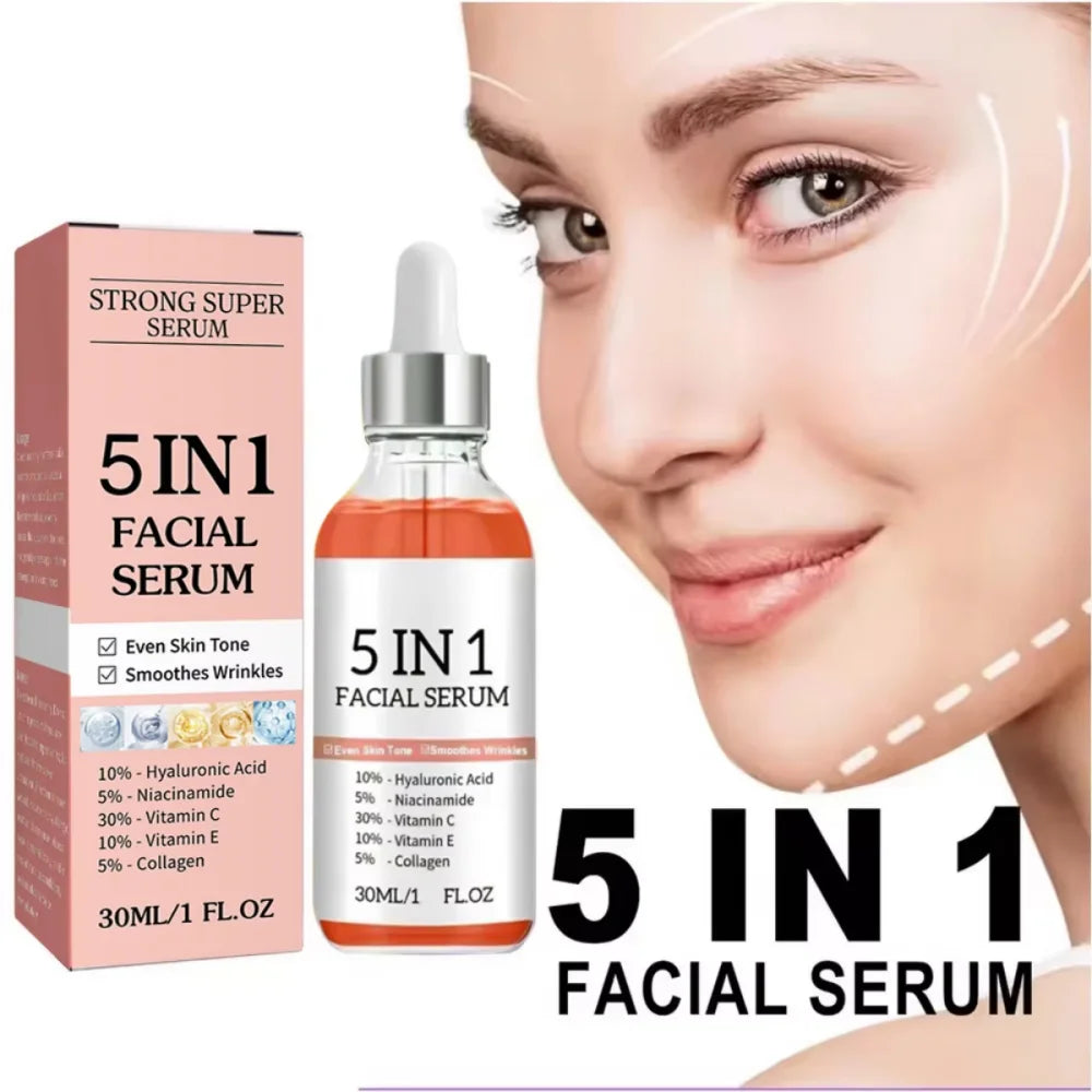 5-in-1 Vitamin C Face Serum | Niacinamide & Hyaluronic Acid Vitamin C Face Serum QXL