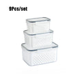 9-Piece Fruit Storage Containers with Colander & Lid for Fridge Fruit Storage Set QXL Grey 9Pcs-set