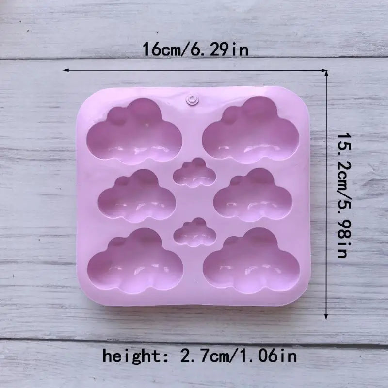 8-Cavity Cloud Silicone Mold – Chocolate, Candy & Soap Silicone Baking Mold QXL