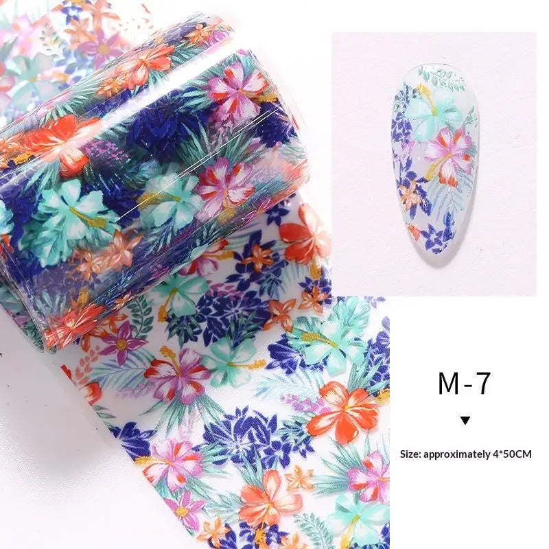 Floral Nail Art Transfer Stickers | DIY Manicure Decals Nail Art Stickers QXL M7