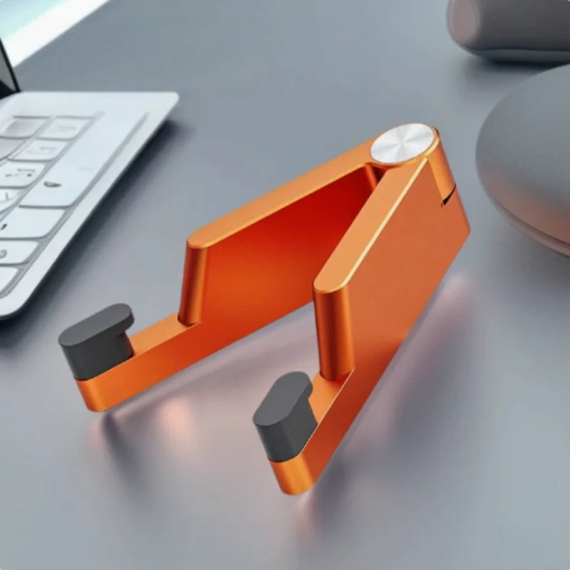 Mini Foldable Aluminum Phone Stand | Portable Desk Holder Phone Desk Stand QXL Orange